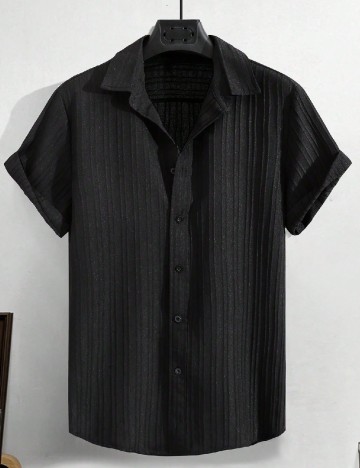 Camasa SHEIN Plus Size Men, negru