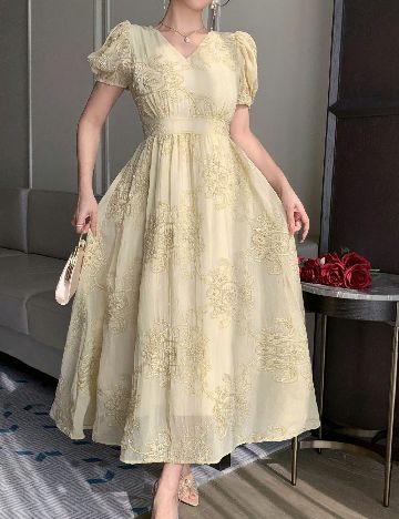 Rochie lunga Dazy, galben