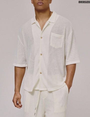 Camasa Oversize SHEIN, ecru