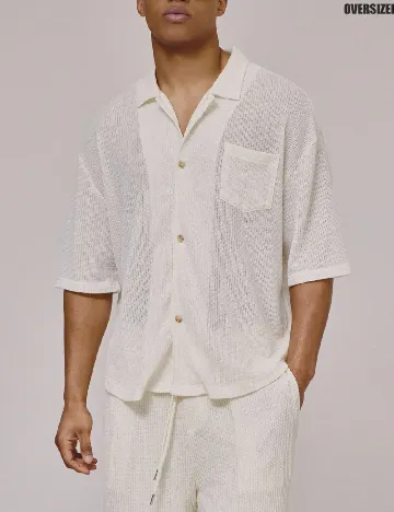 Camasa Oversize SHEIN, ecru