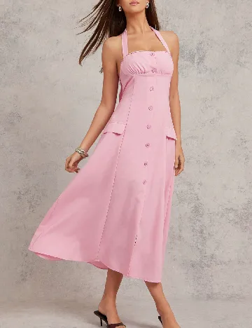 Rochie medie L Amorae, roz