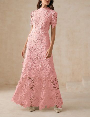 Rochie lunga Anewsta, roz