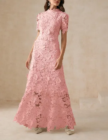 Rochie lunga Anewsta, roz