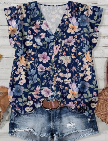Bluza SHEIN CURVE, floral print