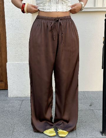 Pantaloni SHEIN CURVE, maro