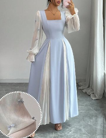 Rochie lunga SHEIN, alb/albastru