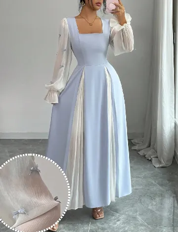 Rochie lunga SHEIN, alb/albastru