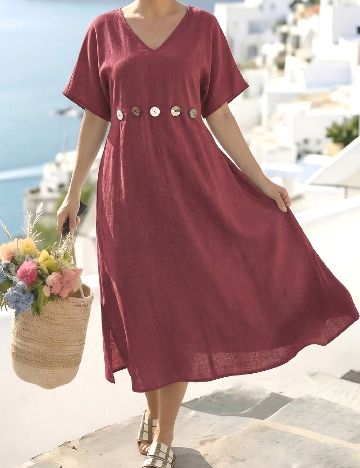 Rochie medie SHEIN CURVE, rosu