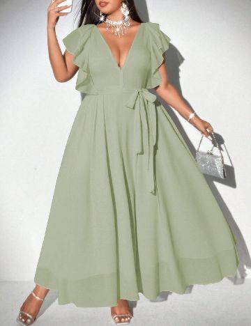 Rochie lunga SHEIN CURVE, verde