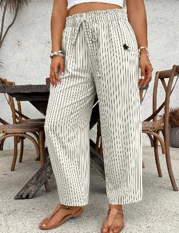 Pantaloni SHEIN CURVE, ecru
