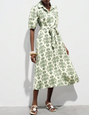 Rochie medie Aveloria, verde
