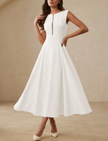 Rochie lunga Aveloria, alb