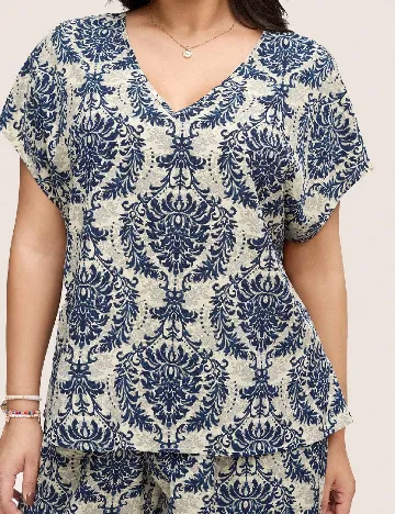 Compleu Emery Rose Curve, bej/albastru