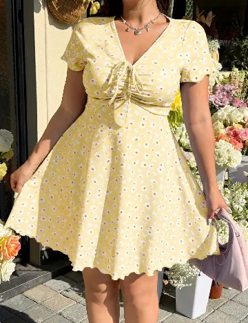Rochie scurta SHEIN CURVE, galben