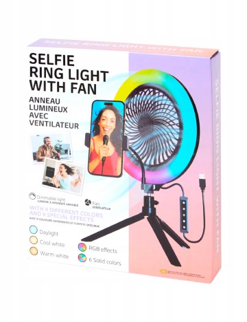 LAMPĂ LED RGB CU VENTILATOR ACTION, negru