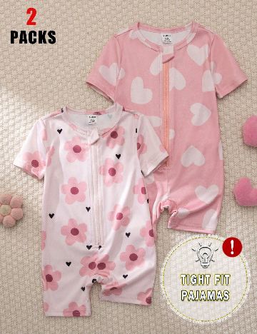Set salopete 2 bucati Shein Kids, roz