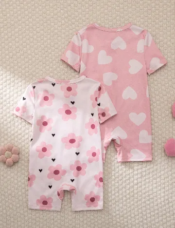 Set salopete 2 bucati Shein Kids, roz