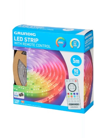 Bandă LED cu telecomandă Grundig, mix culori