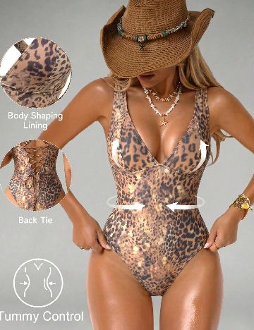 Costum de baie SHEIN, animal print