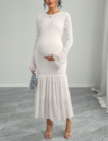 Rochie medie SHEIN Maternity, alb