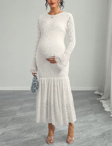 Rochie medie SHEIN Maternity, alb