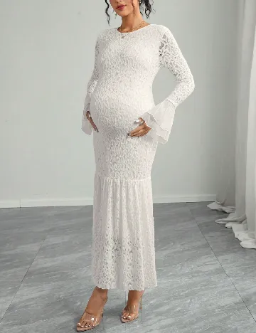 Rochie medie SHEIN Maternity, alb