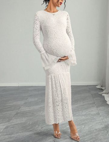Rochie medie SHEIN Maternity, alb