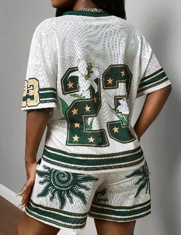 Compleu SHEIN, ecru/verde