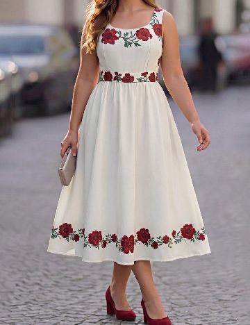 Rochie medie SHEIN CURVE, alb
