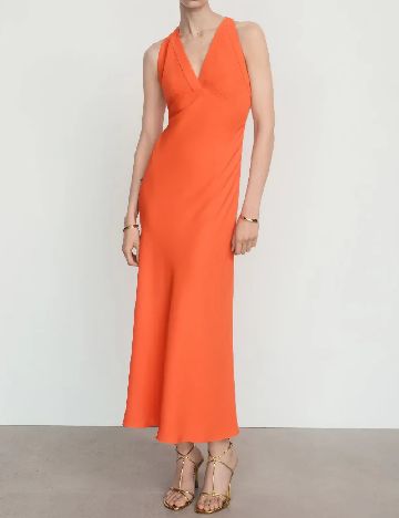 Rochie lunga Mango, portocaliu
