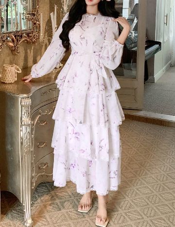 Rochie lunga Dazy, floral print