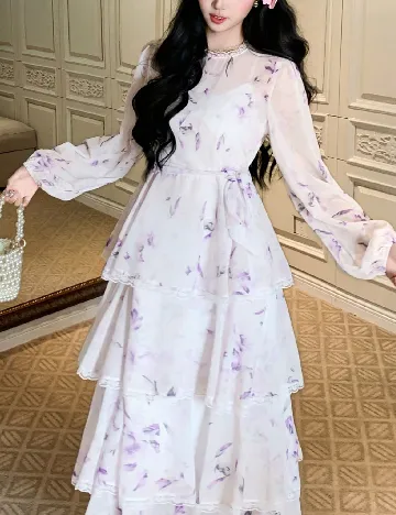 Rochie lunga Dazy, floral print