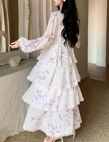Rochie lunga Dazy, floral print