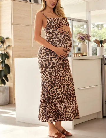 Rochie lunga SHEIN Maternity, animal print