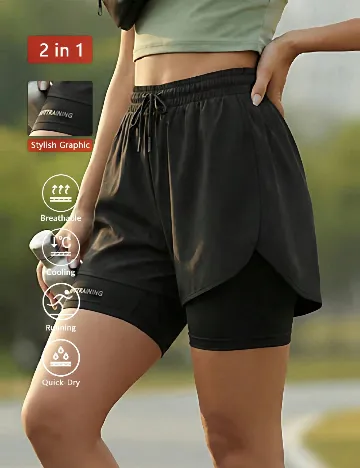 Pantaloni scurti SHEIN, negru