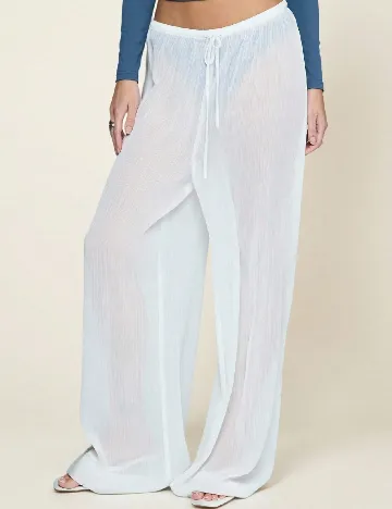 Pantaloni de plaja SHEIN, alb