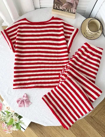 Compleu Shein Kids, alb/rosu