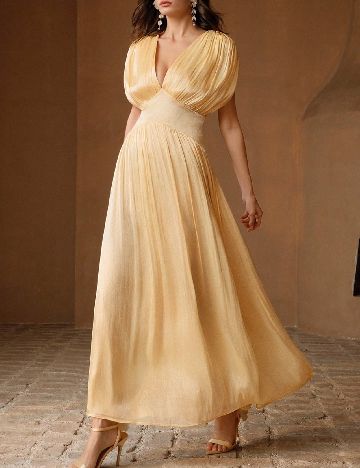 Rochie lunga Anewsta, galben