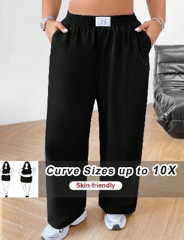 Pantaloni SHEIN CURVE, negru