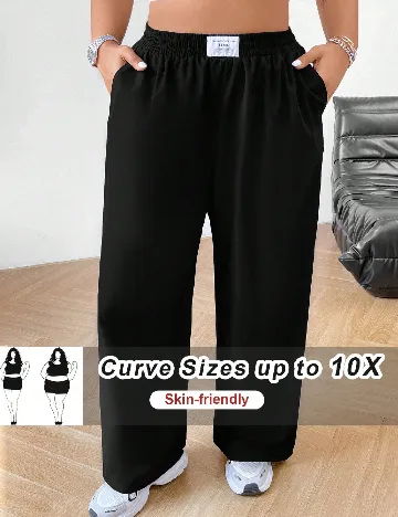 Pantaloni SHEIN CURVE, negru