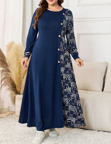 Rochie lunga SHEIN CURVE, bleumarin