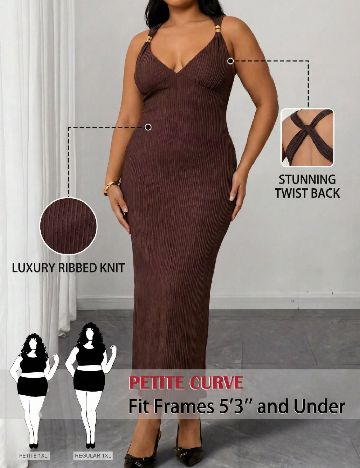 Rochie lunga SHEIN CURVE, maro