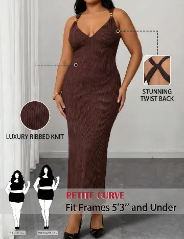 Rochie lunga SHEIN CURVE, maro