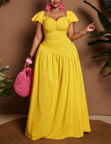 Rochie lunga SHEIN CURVE, galben
