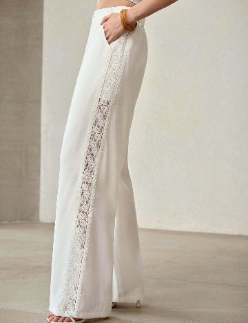 Pantaloni MOTF, alb