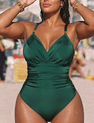 Costum de baie SHEIN CURVE, verde