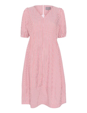 Rochie medie Culture, rosu/alb