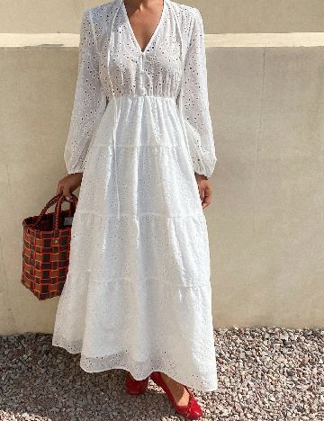 Rochie lunga Dazy, alb