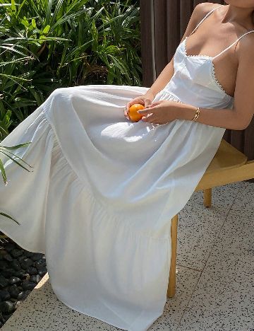 Rochie lunga Dazy, alb