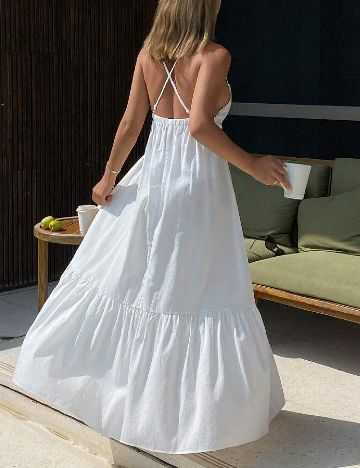 Rochie lunga Dazy, alb